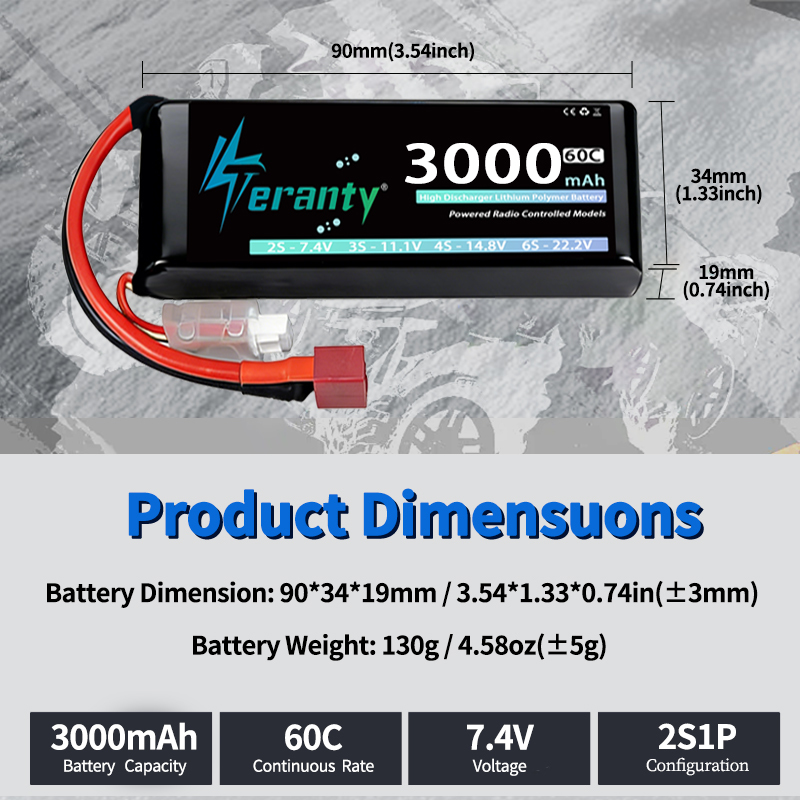 TERANTY 2S 3000mAh Lipo Batter - Rc Hobby Grade recension och pris