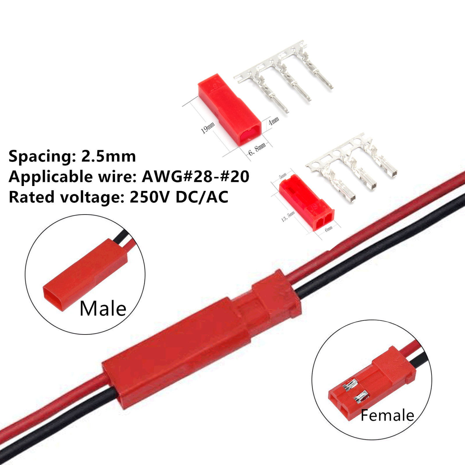 105PCS Servo Plug Connector JR - Rc Hobby Wire recension och pris