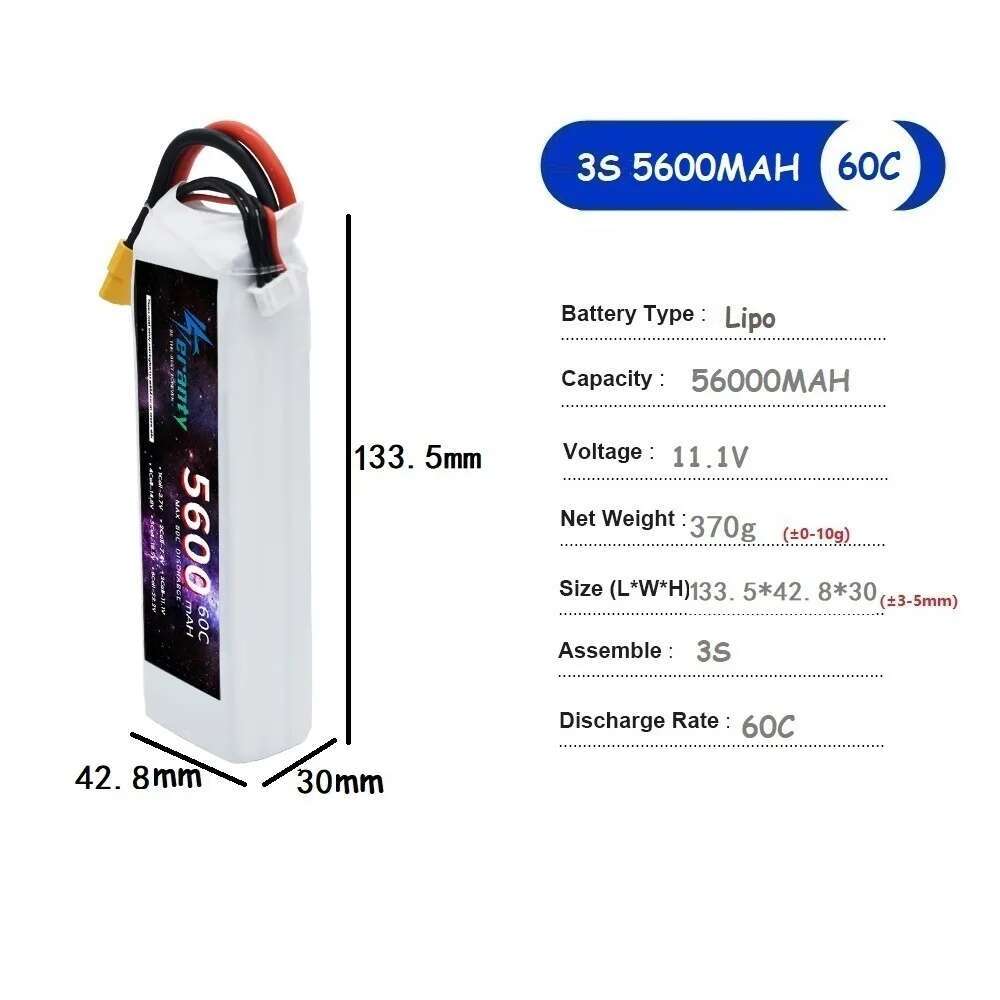 TERANTY 5600MAH 60C 2S 3S 4S 6 - Lipo Battery 4S recension och pris