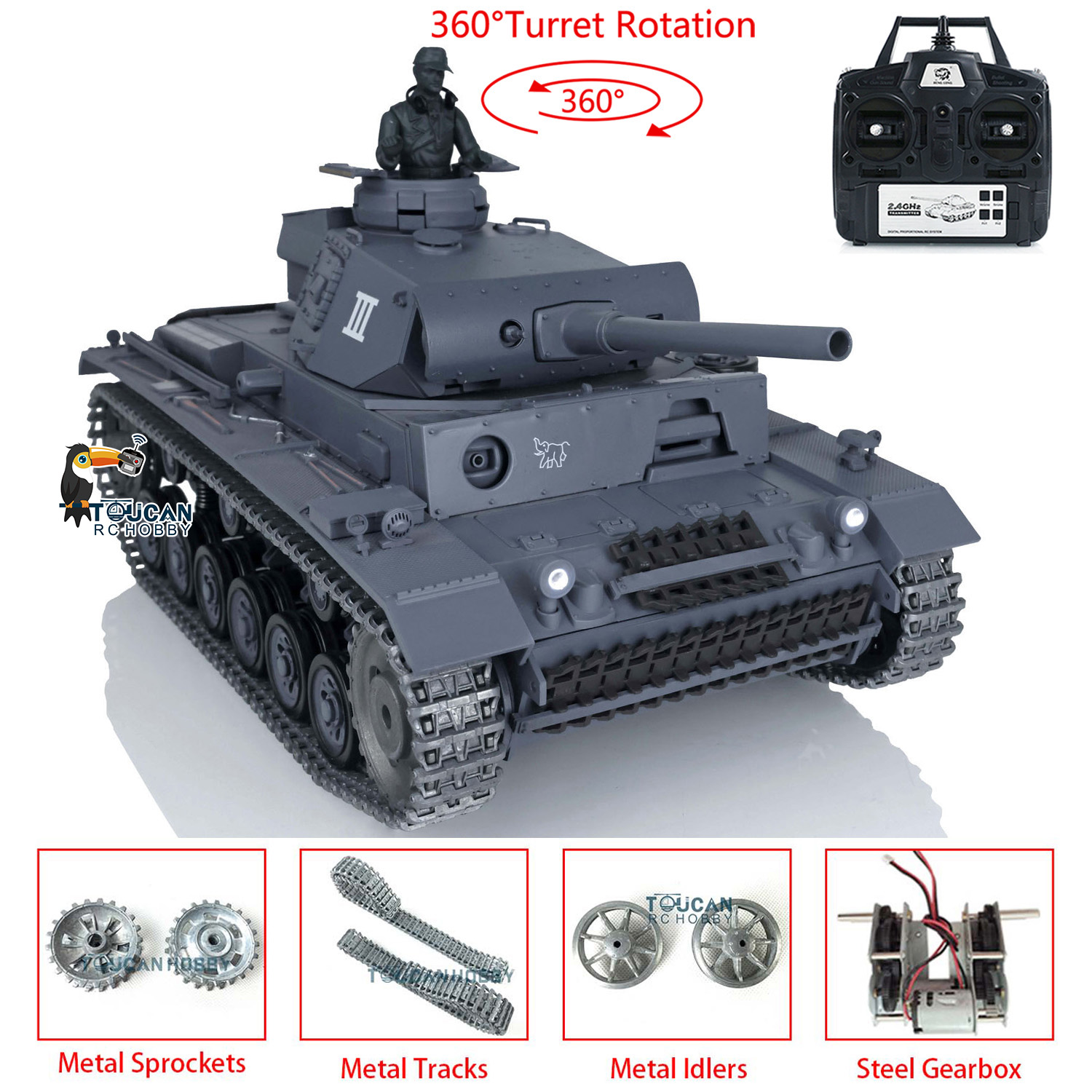 US Sale Henglong 1/16 7.0 Upgr - Rc Hobby Land recension och pris