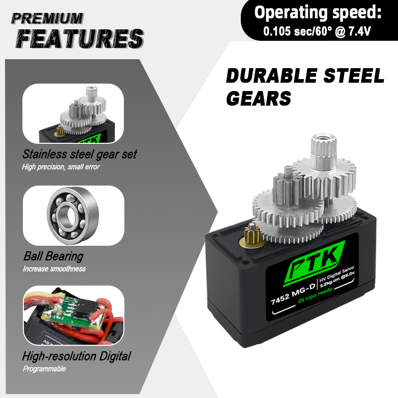 PTK 7452 MG-D 9g Digital Servo - Rc Hobby Grade recension och pris